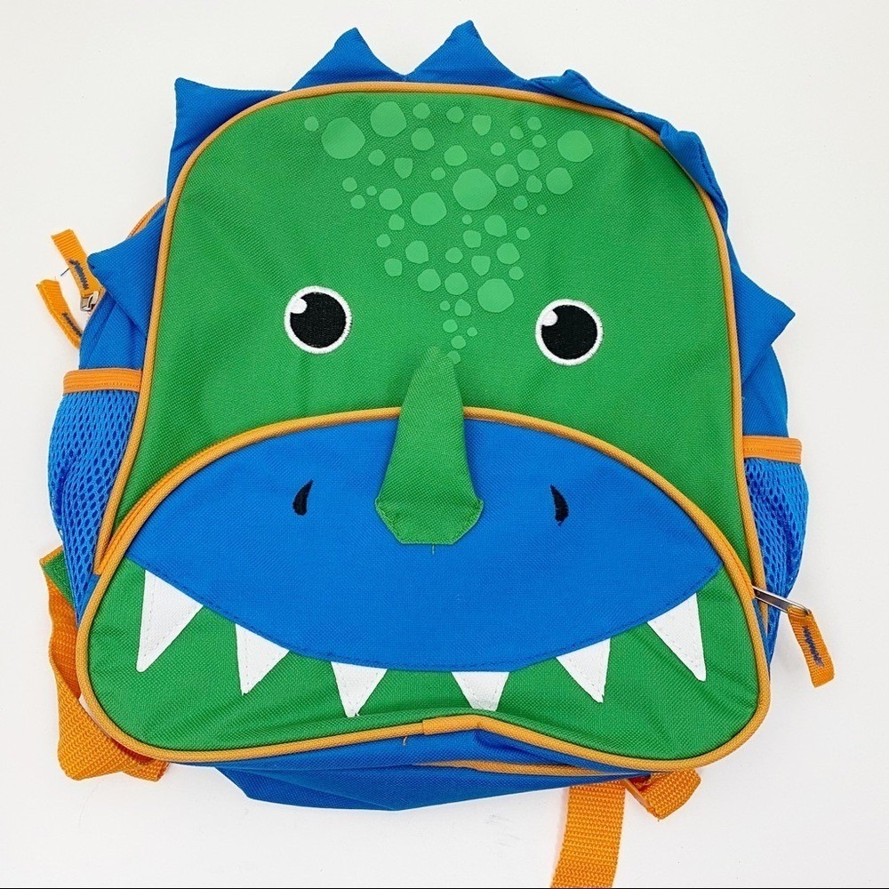 Dinosaur Triceratops 3D Horn‎ Backpack Kids One Size Green Blue